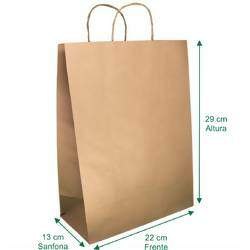 Sacola de Papel Kraft 22x29x13 - 2.000 Peças